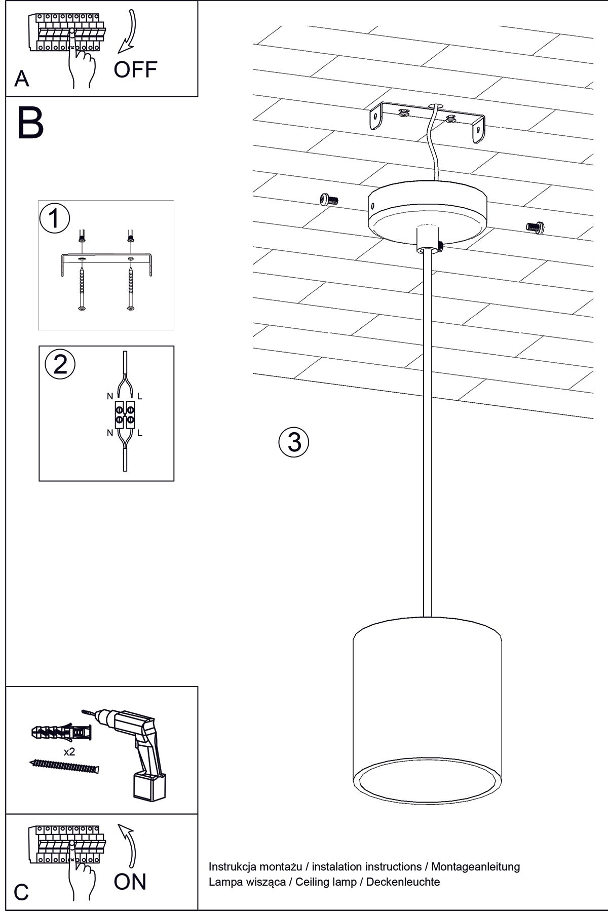 Pendant lamp ORBIS 1 black