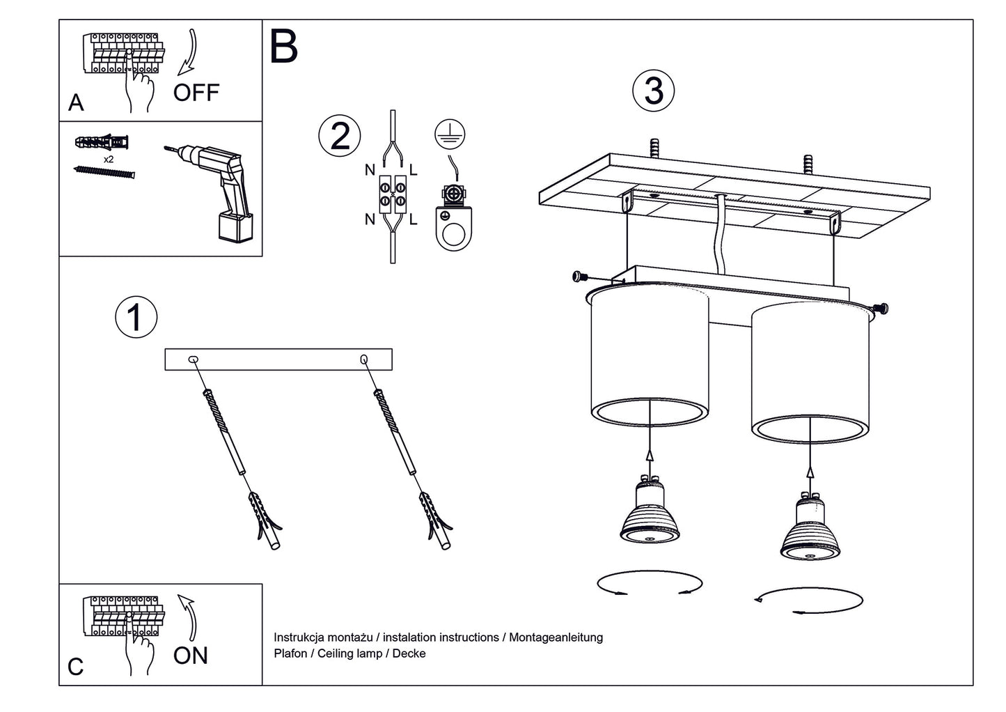 Ceiling Lamp ORBIS 2 white
