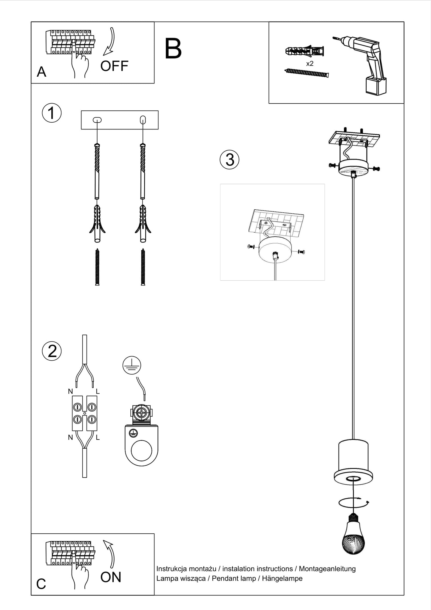 Pendant lamp MILO