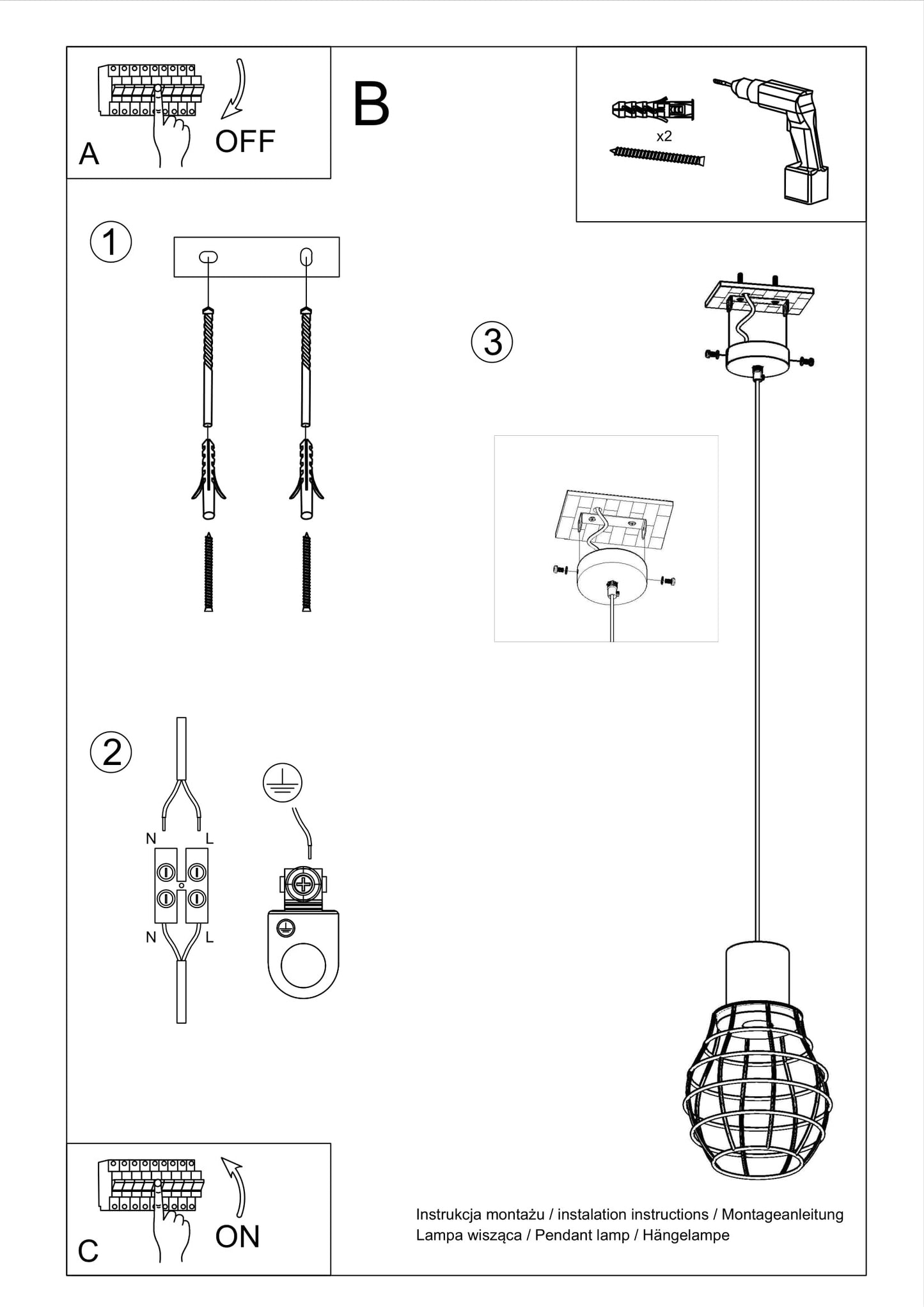 Pendant lamp RIDA