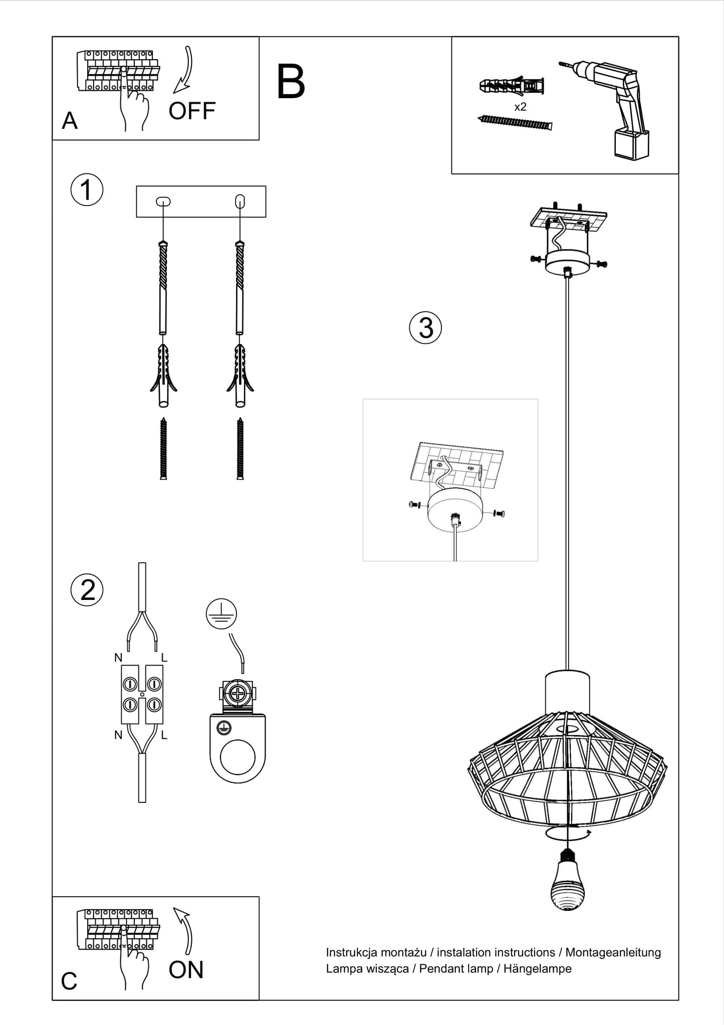 Pendant lamp LORA