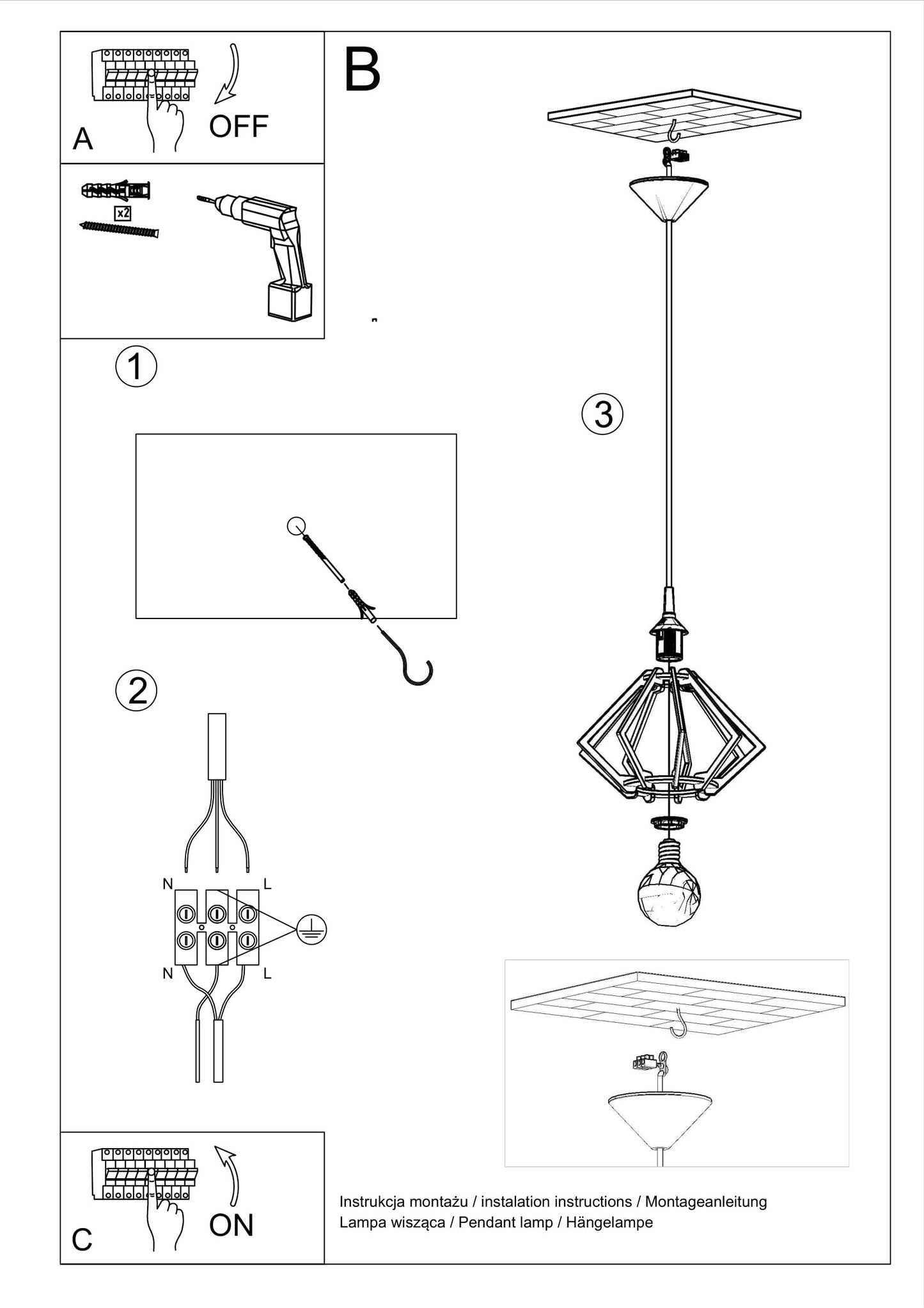 Pendant lamp POMPELMO