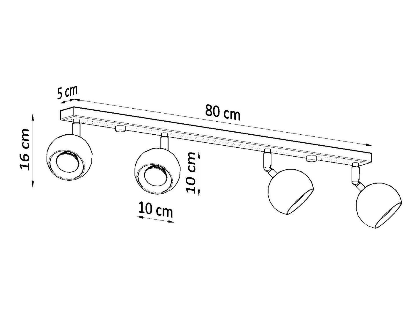 Ceiling lamp OCULARE 4L white