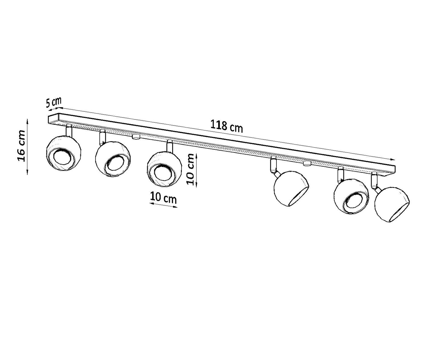 Ceiling lamp OCULARE 6L white