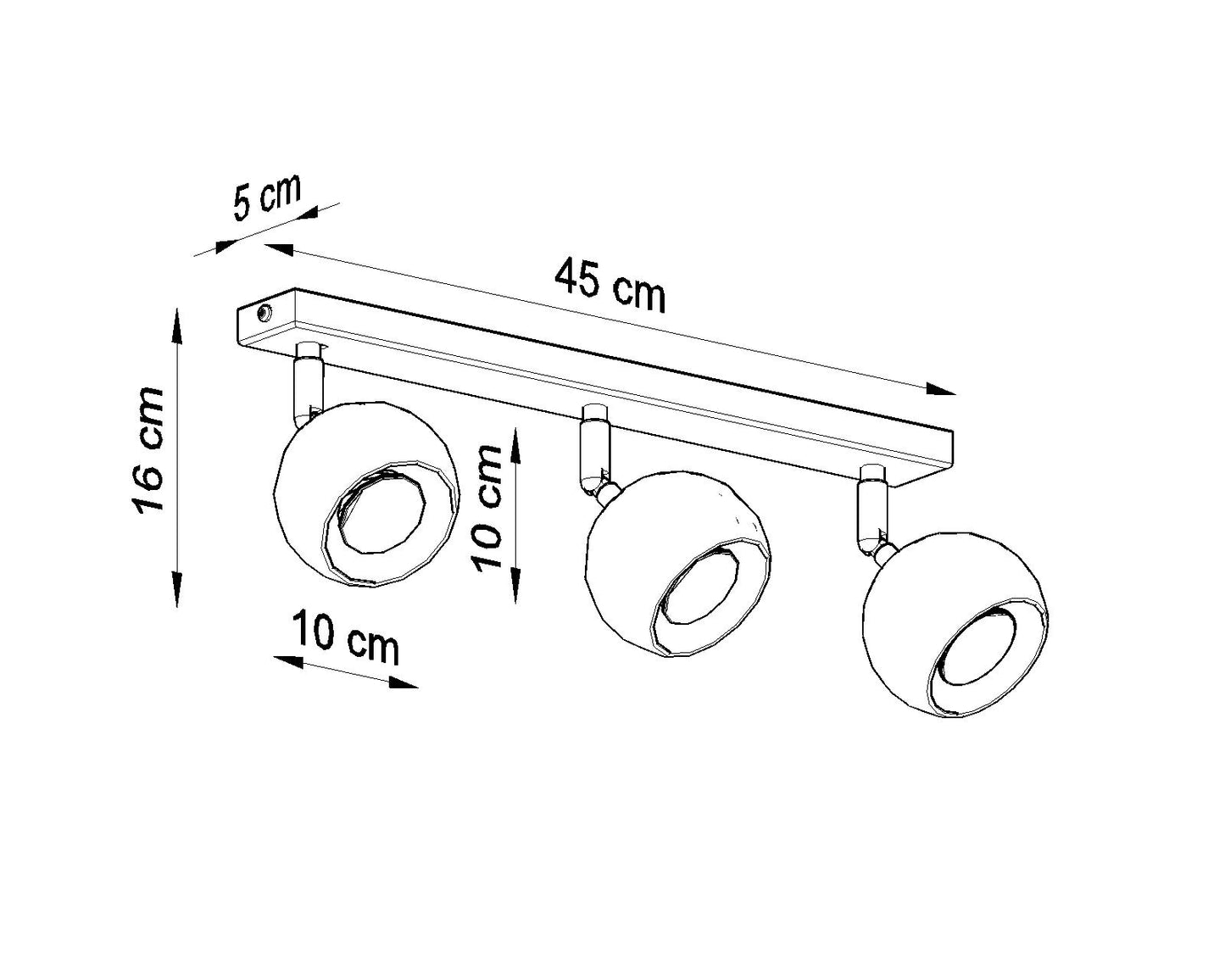 Ceiling lamp OCULARE 3 black