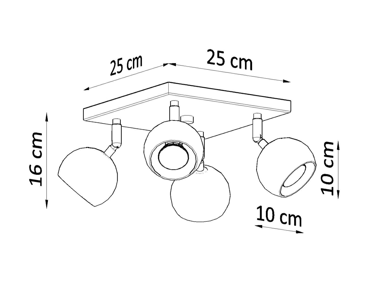 Ceiling lamp OCULARE 4 black