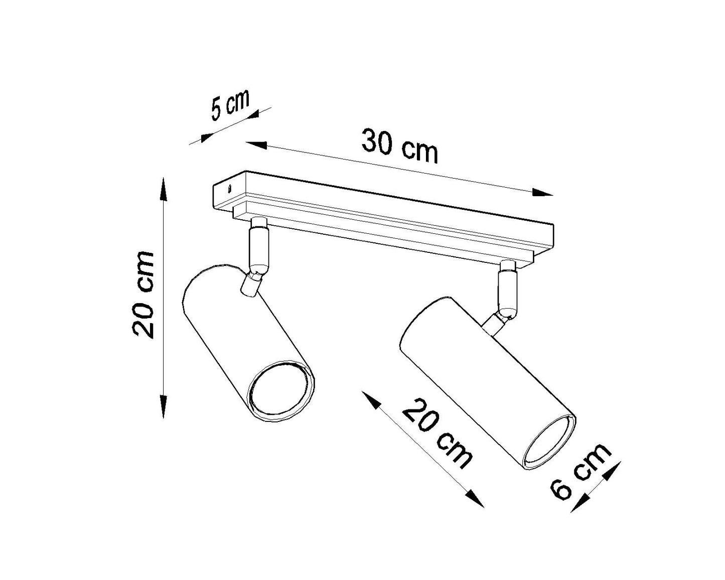 Ceiling lamp DIREZIONE 2 black