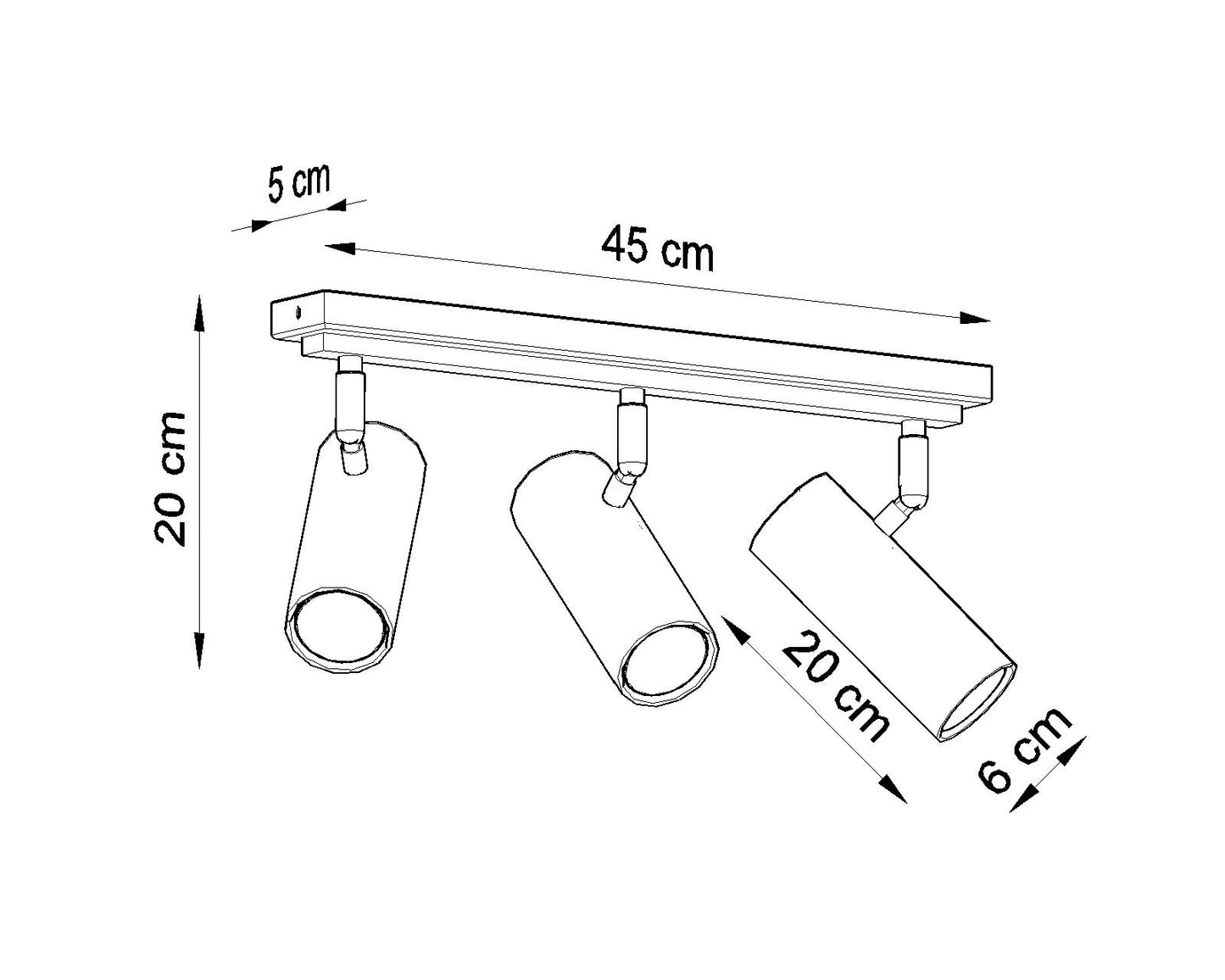 Ceiling lamp DIREZIONE 3 black