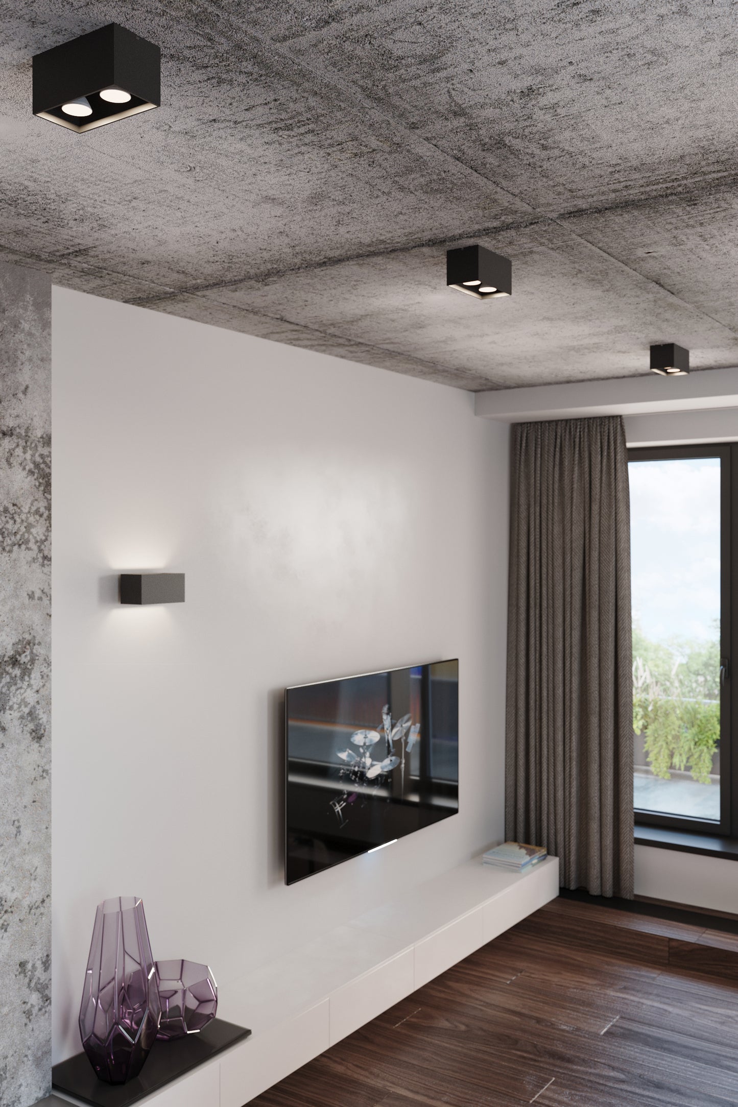 Wall lamp QUAD MAXI grey