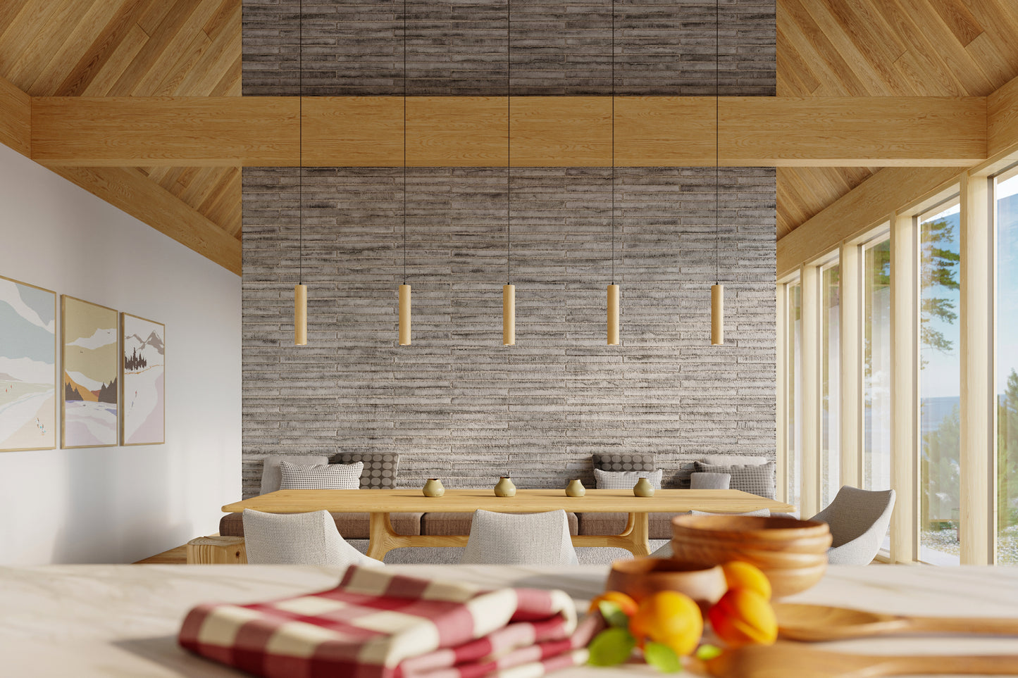 Pendant lamp LINO wood