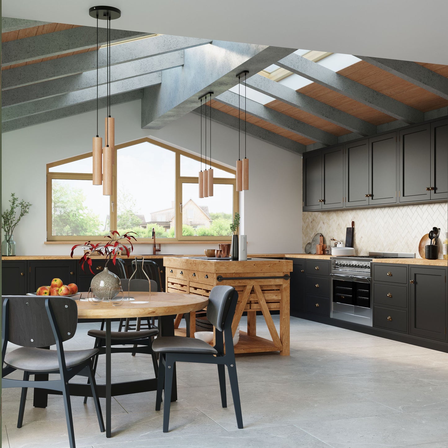Pendant lamp LINO 2 wood