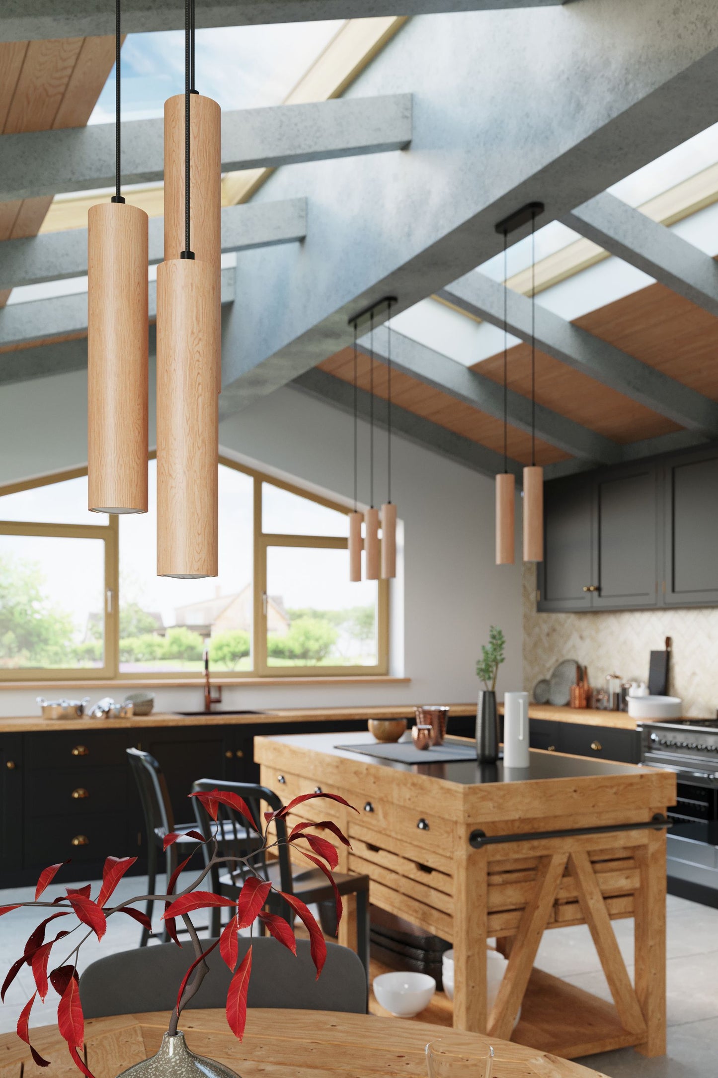 Pendant lamp LINO 2 wood