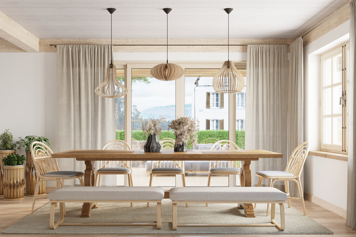 Pendant lamp ELZA wood