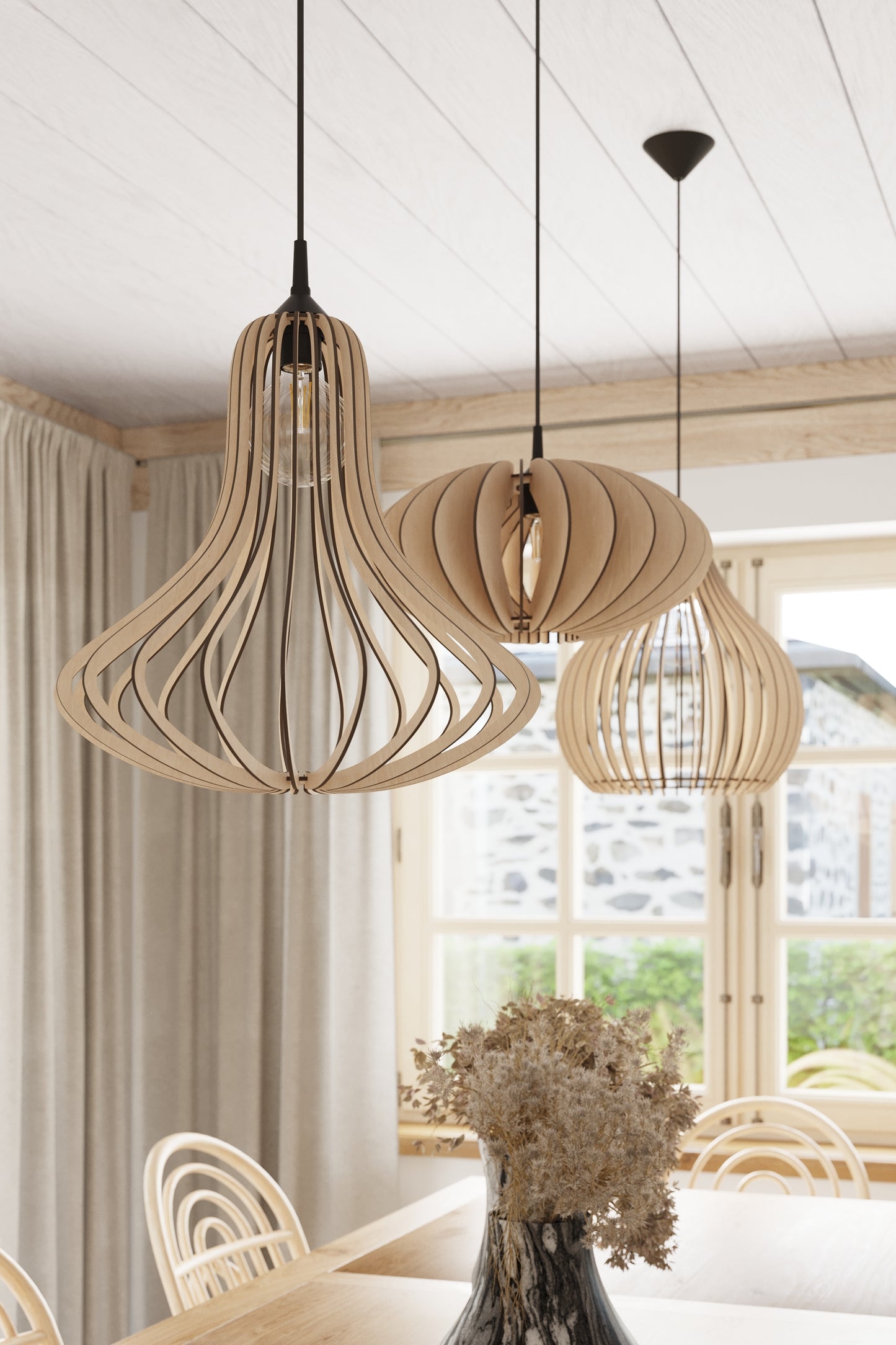 Pendant lamp ELZA wood