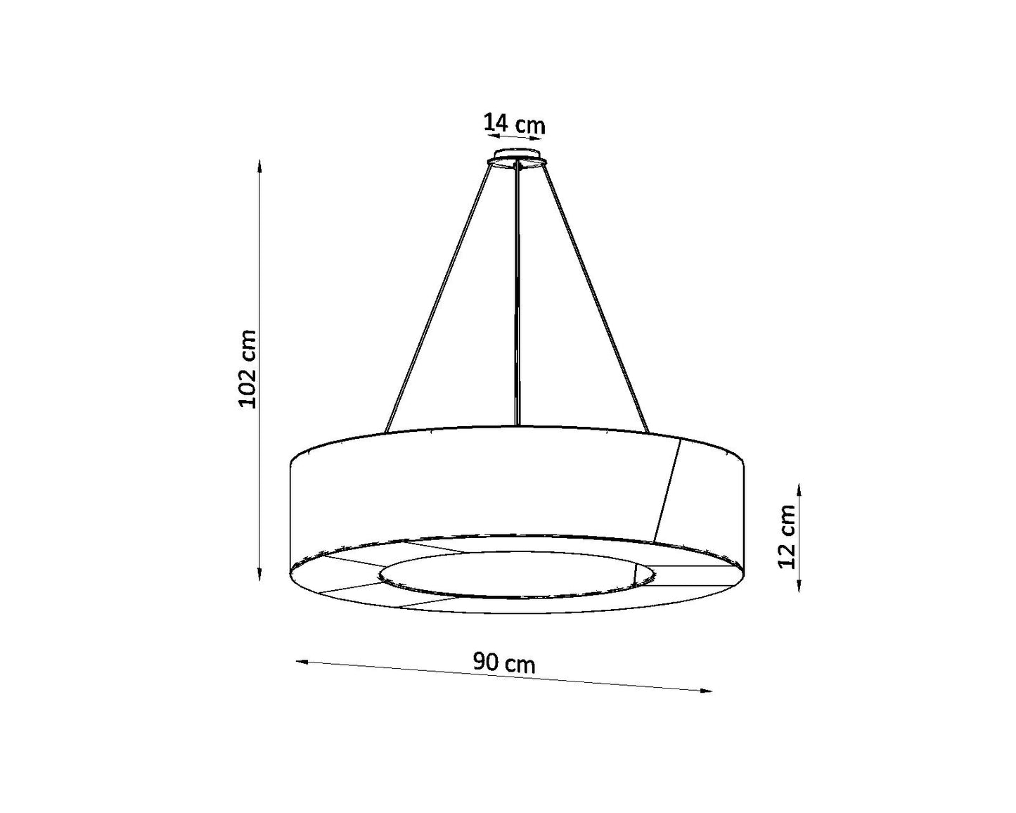 Chandelier SATURNO SLIM 90 black