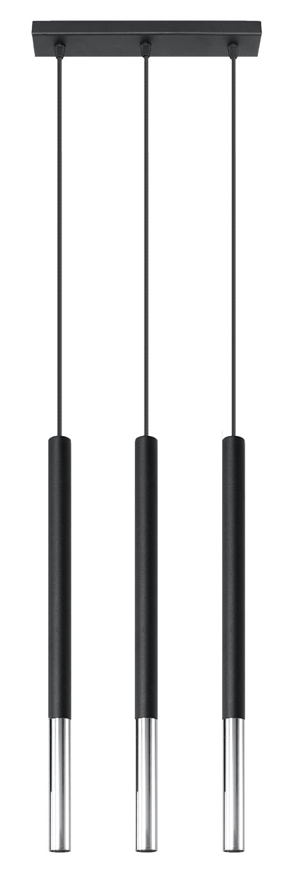 Pendant lamp MOZAICA 3L black/chrome
