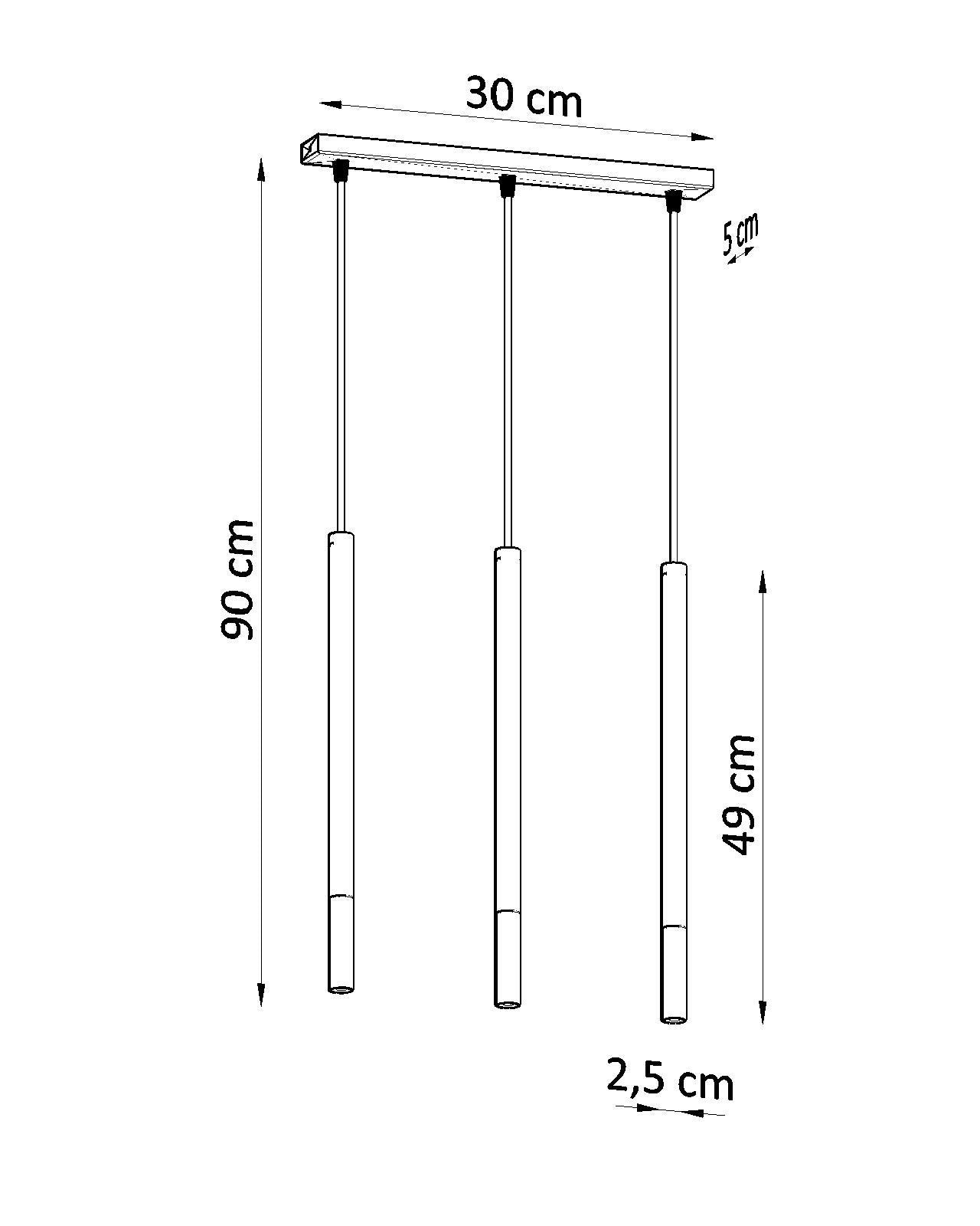 Pendant lamp MOZAICA 3L black/chrome