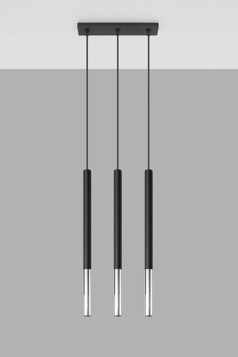 Pendant lamp MOZAICA 3L black/chrome