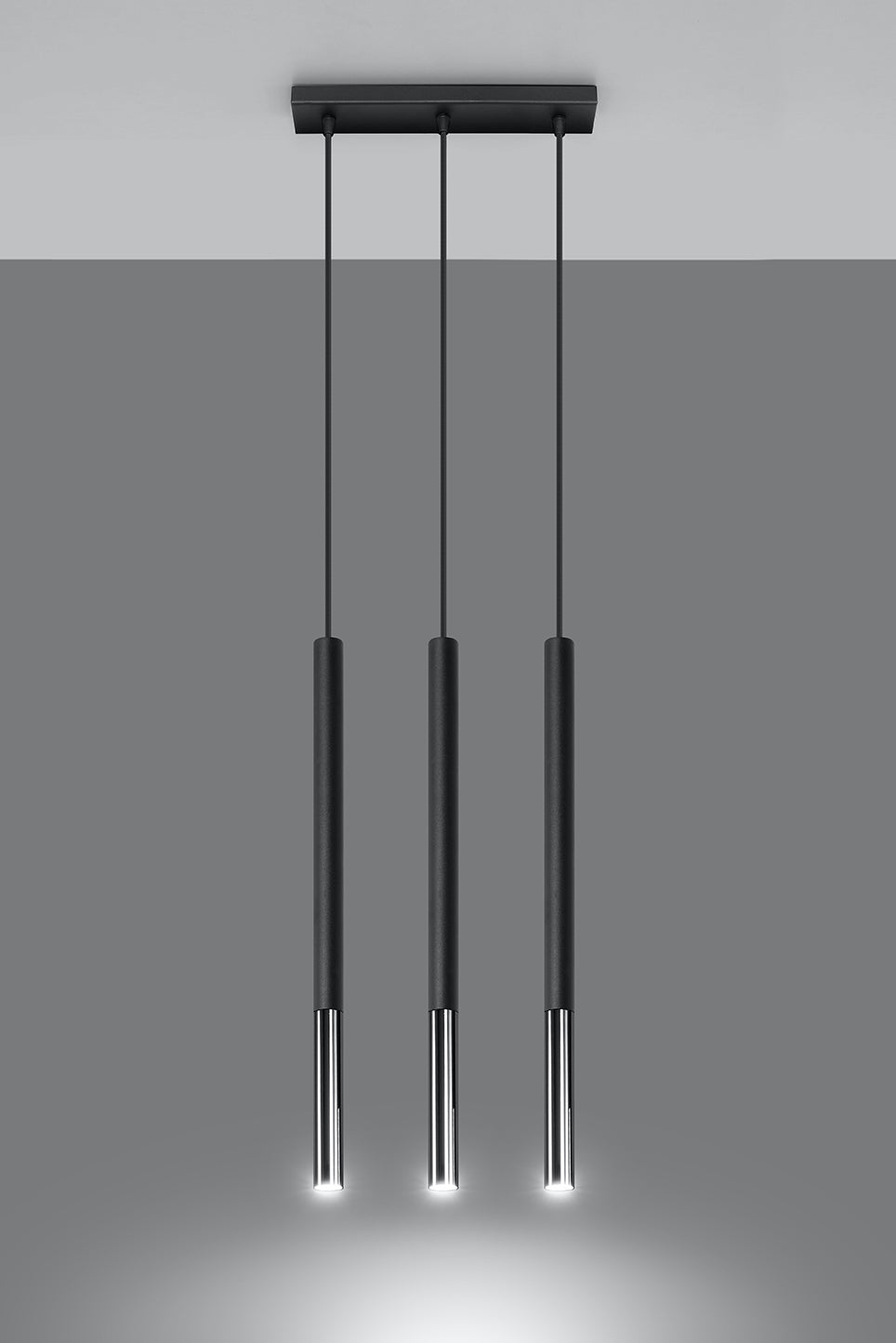 Pendant lamp MOZAICA 3L black/chrome