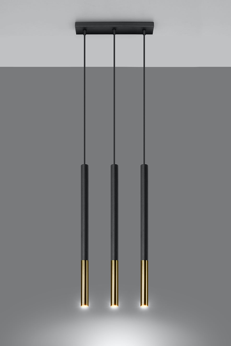Pendant lamp MOZAICA 3L black/golden