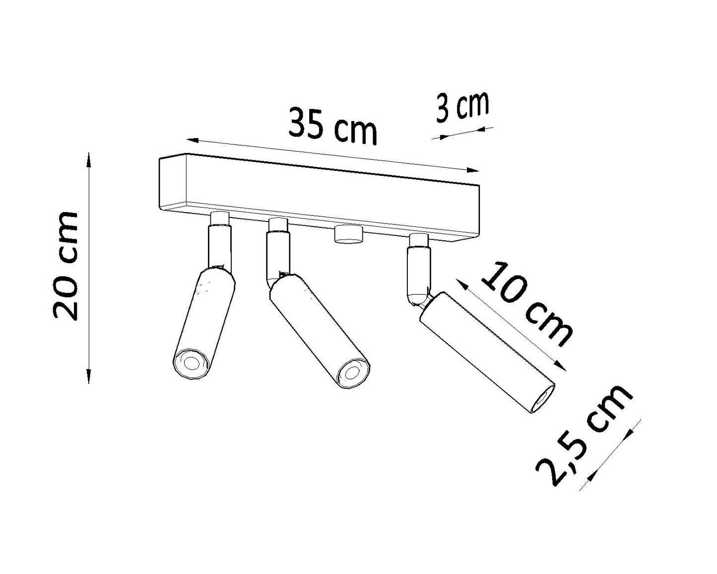 Ceiling lamp EYETECH 3 black