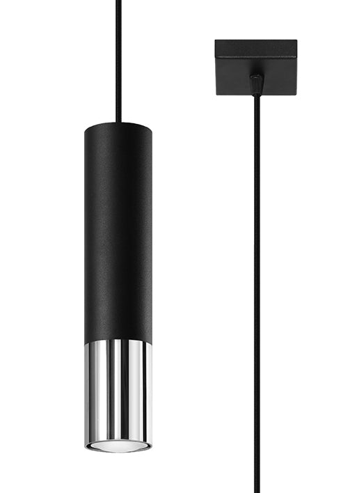 Pendant lamp LOOPEZ 1 black/chrome