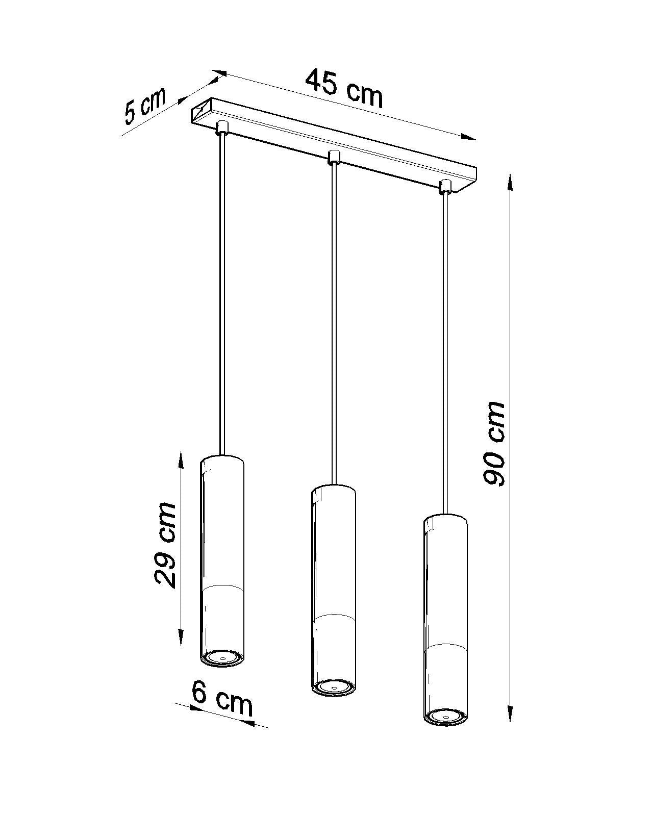 Pendant lamp LOOPEZ 3L black/chrome