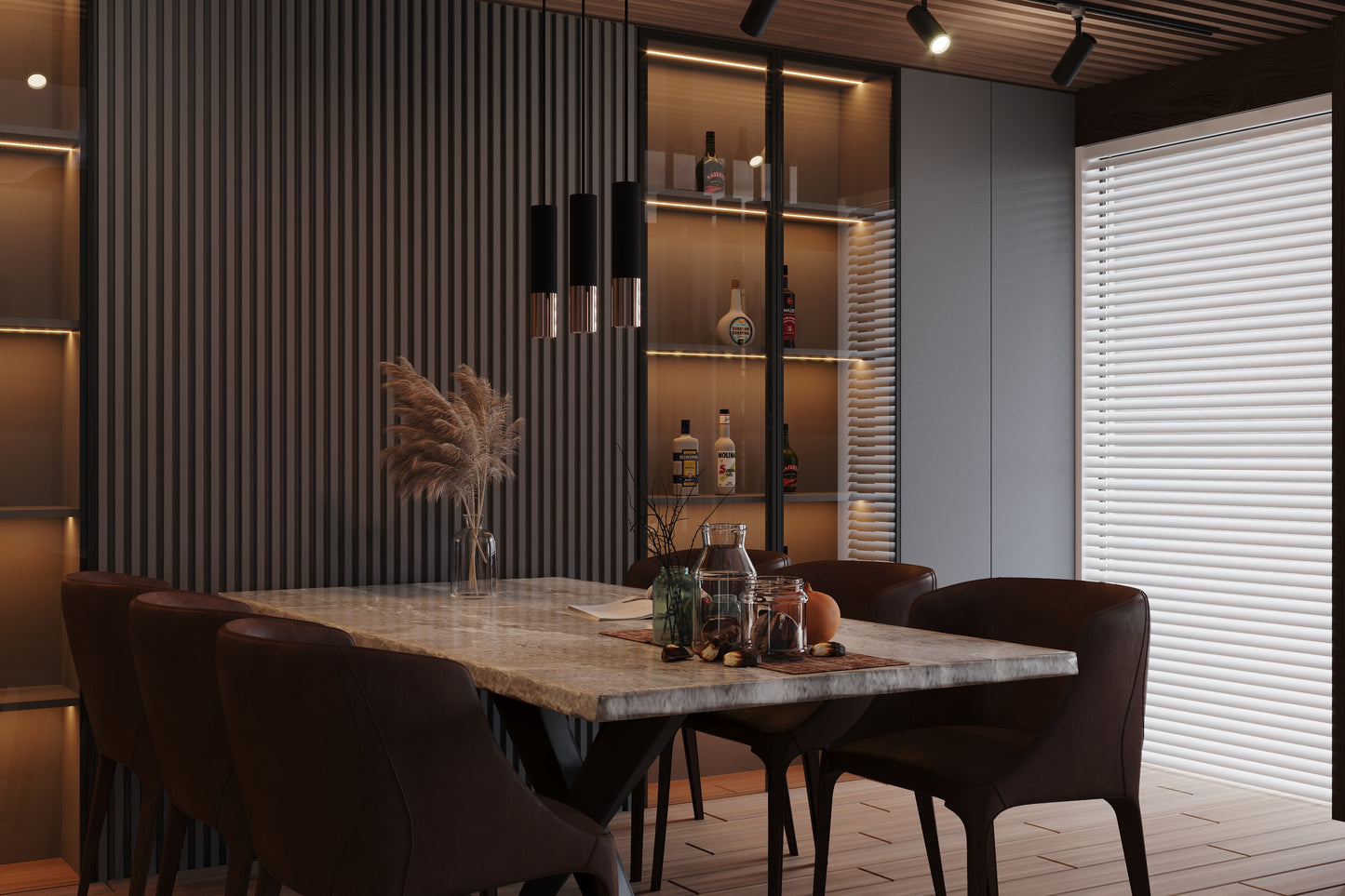 Pendant lamp LOOPEZ 2 black/copper