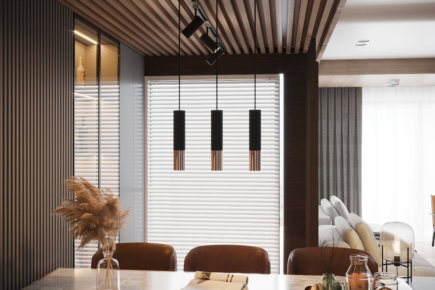 Pendant lamp LOOPEZ 2 black/copper