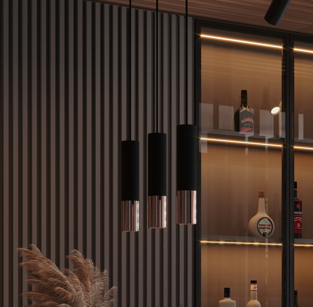 Pendant lamp LOOPEZ 2 black/copper