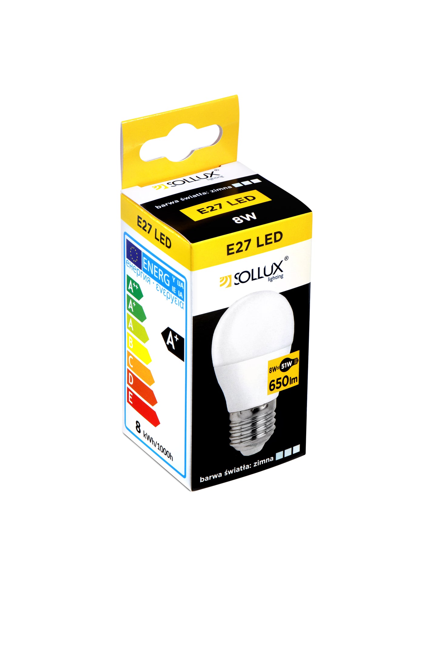 LED bulb E27 4000K 8W 650lm