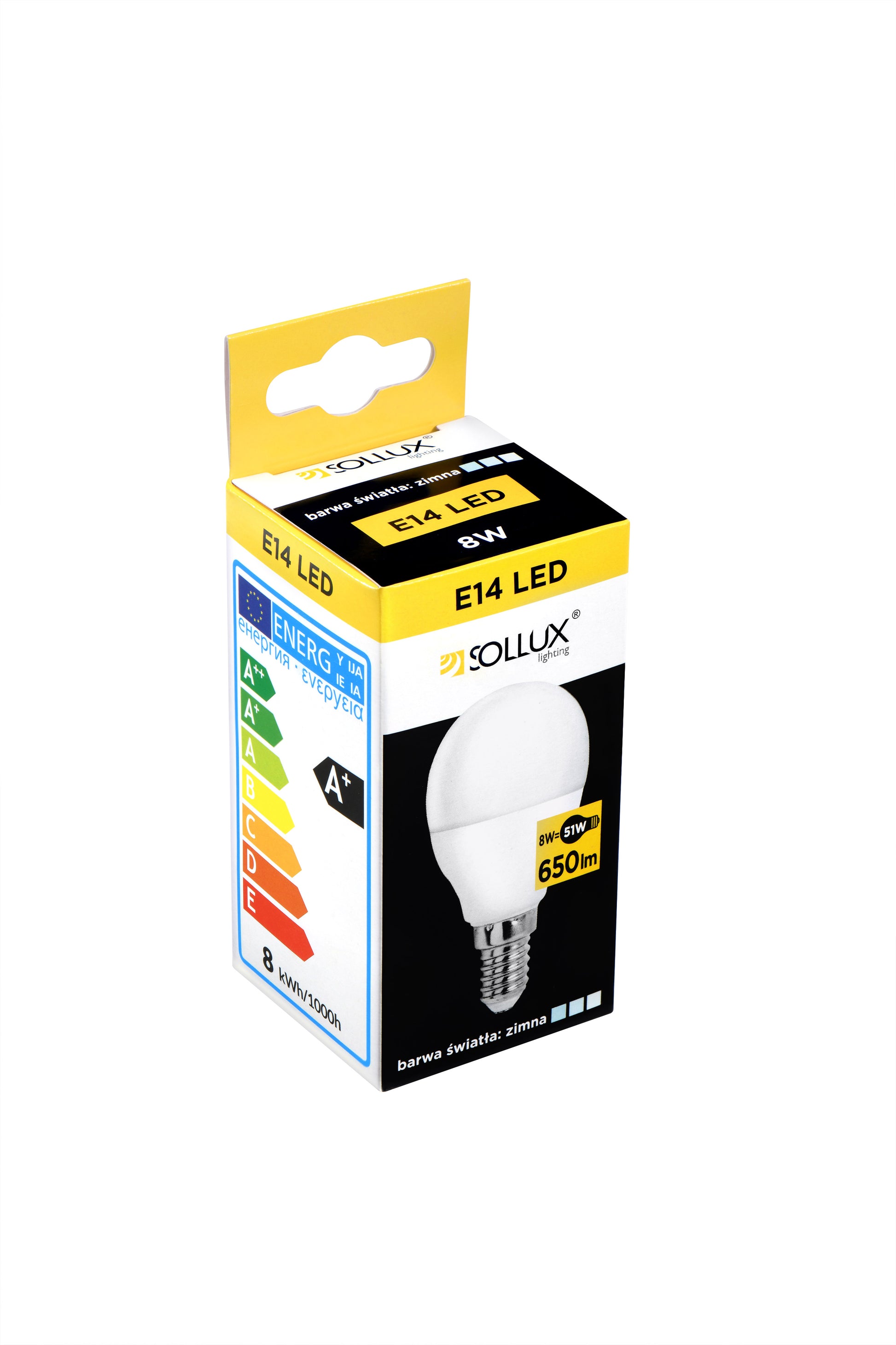 LED bulb E14 4000K 8W 650lm