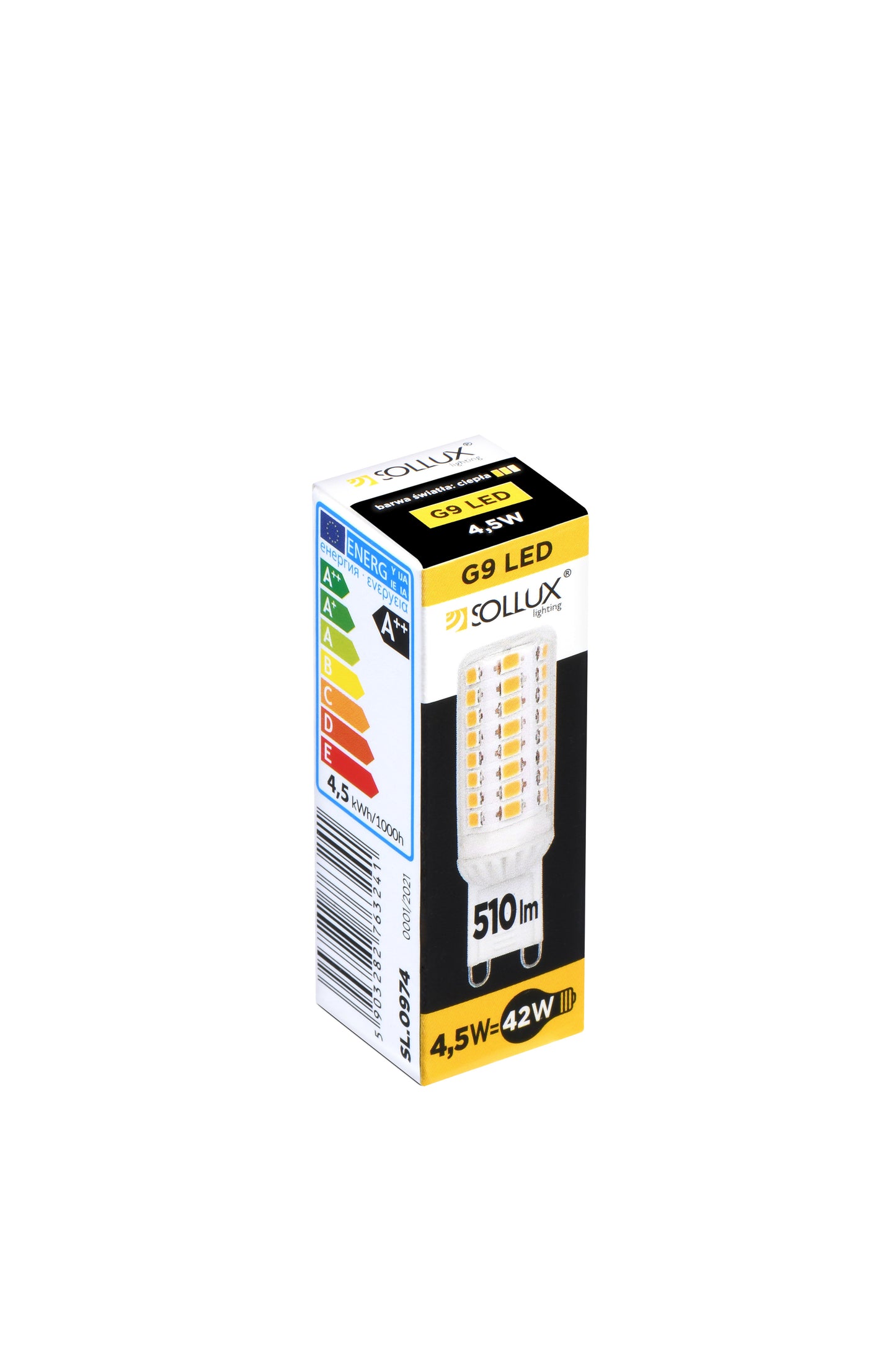 LED bulb G9 3000K 4,5W 510lm