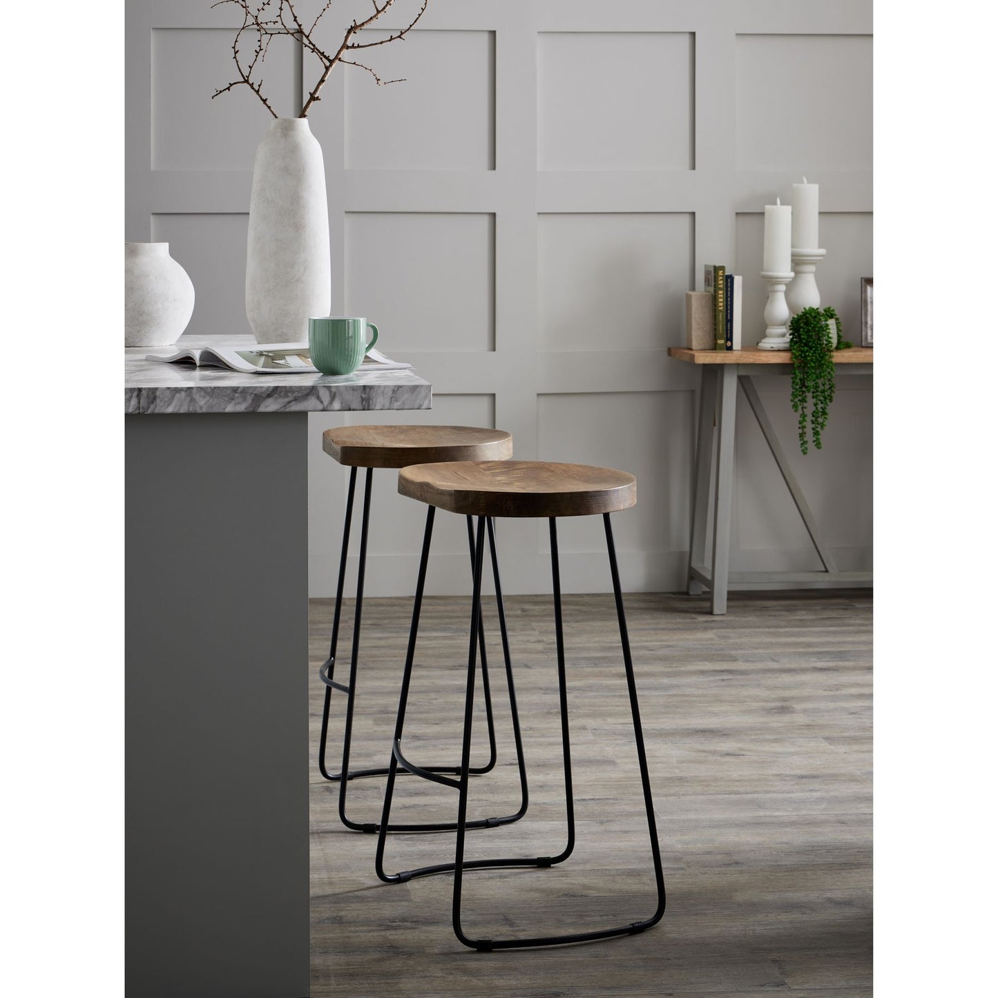 Franklin Hardwood Shaped Barstool