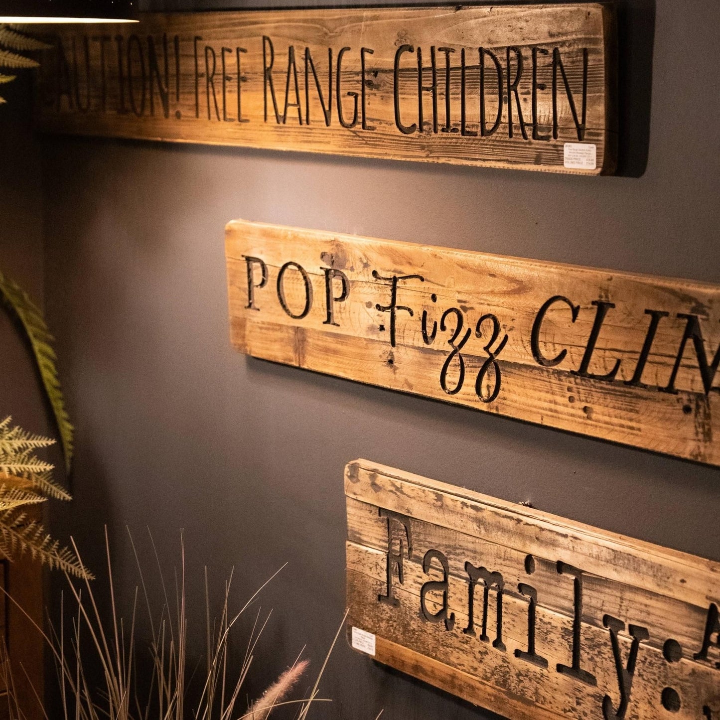 Pop Fizz Clink Drink Rustic Wooden Message Plaque