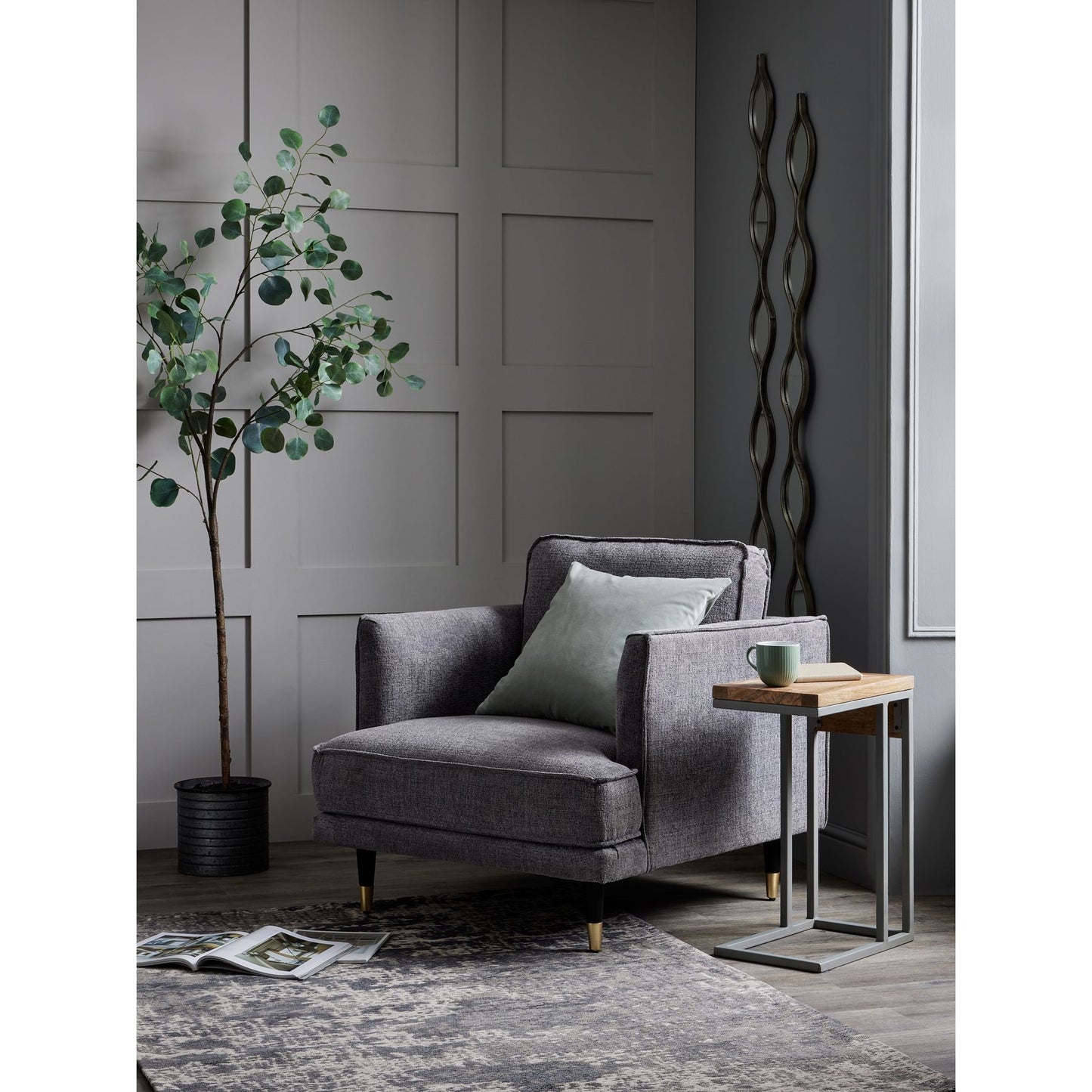 Large Eucalyptus Tree In Metallic Pot
