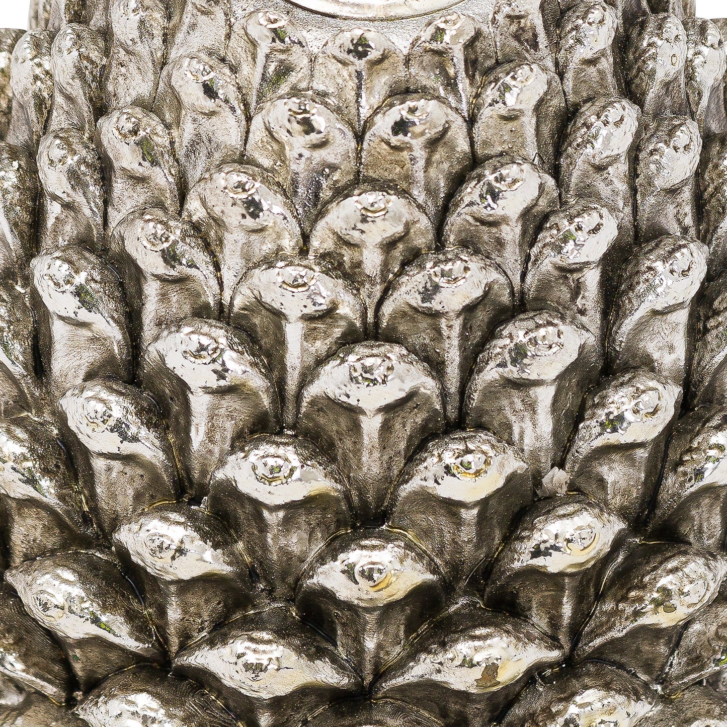 Large Silver Pinecone Candle Holder