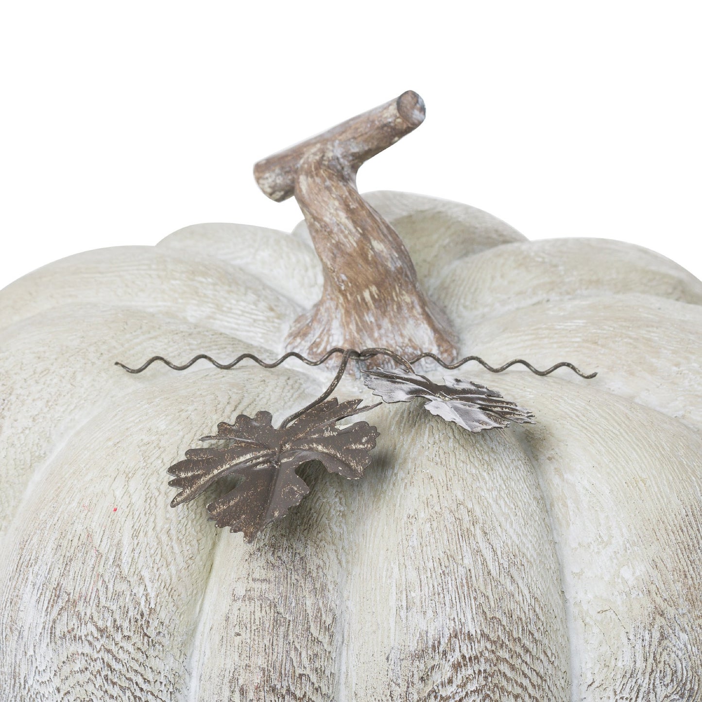 Carved Wood Effect Squat Pumpkin