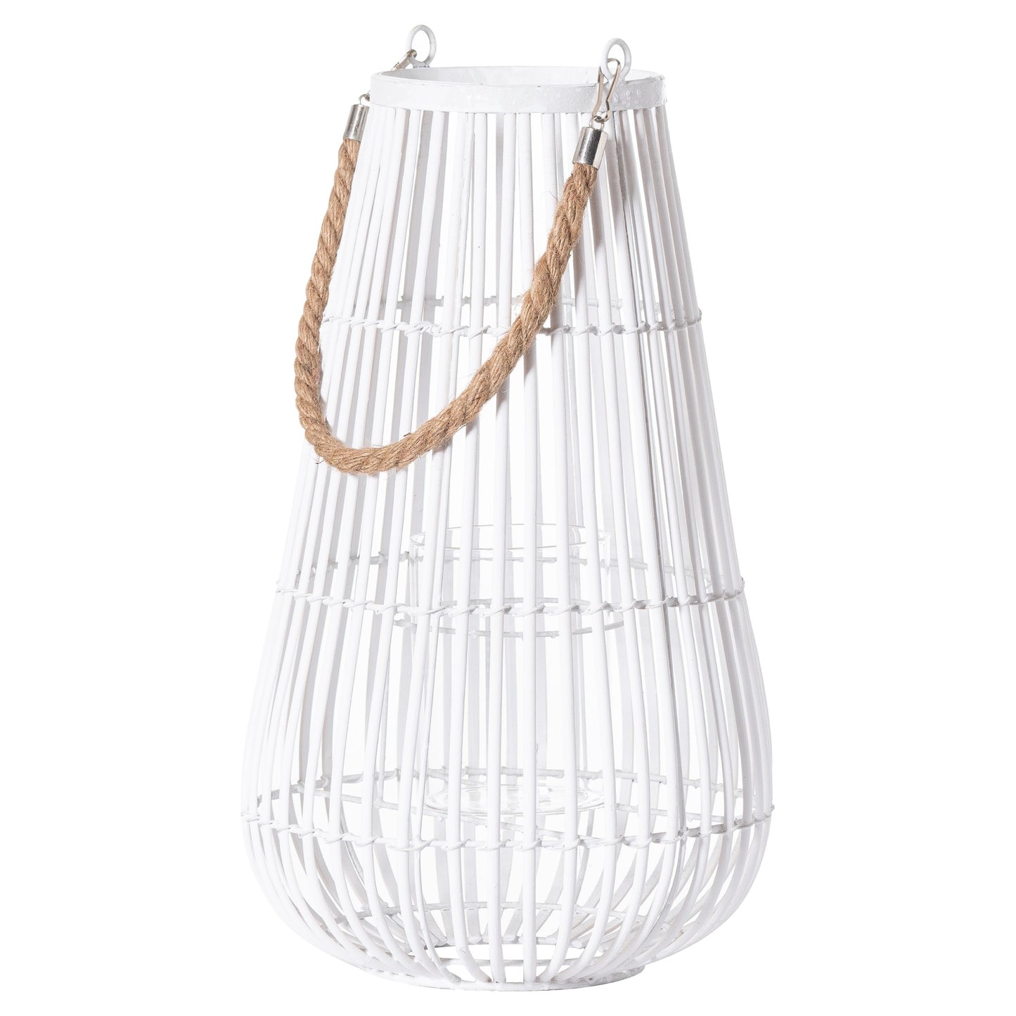 Domed White Lantern With Rope Detail