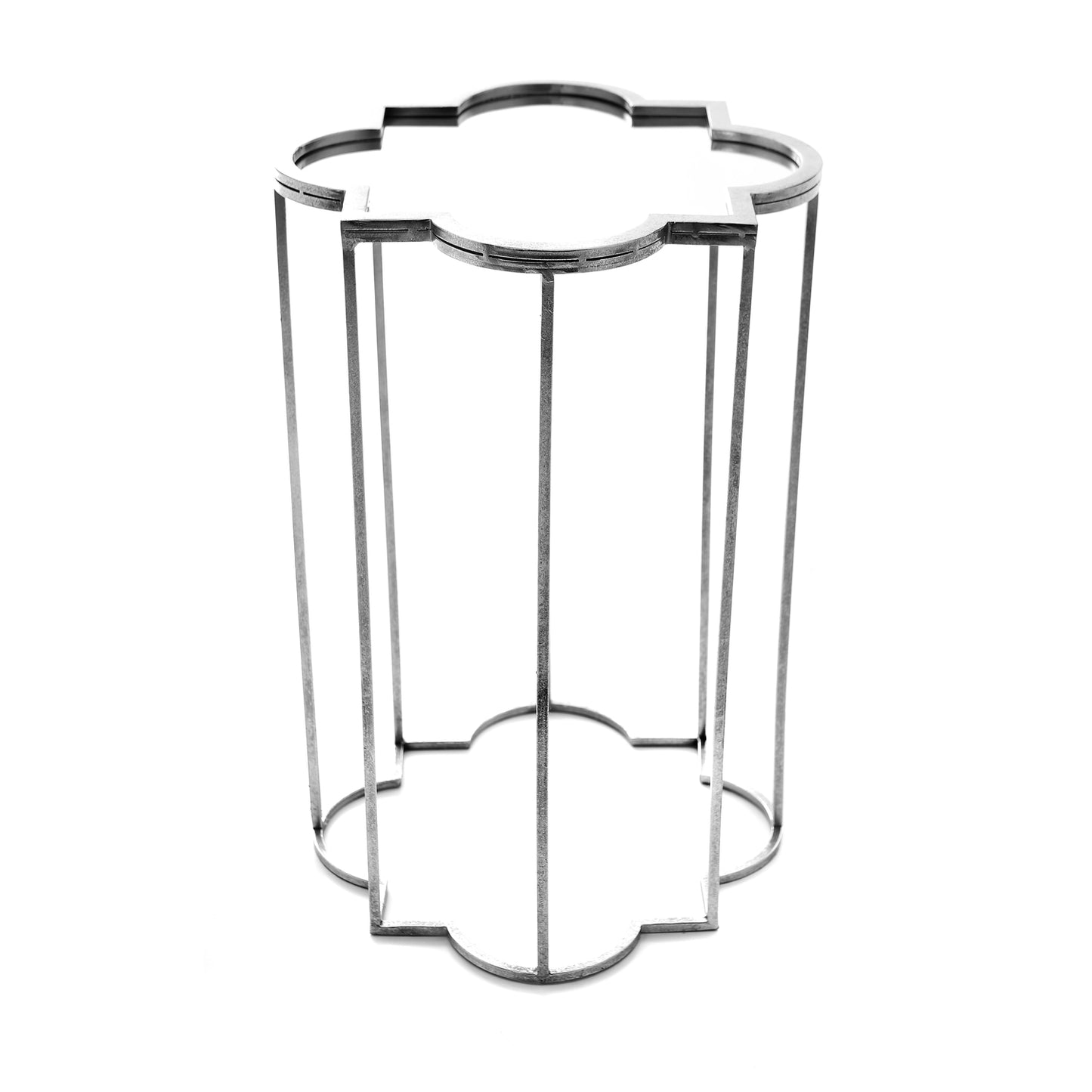 Quarter Foil Mirrored Set Of Two Side Tables