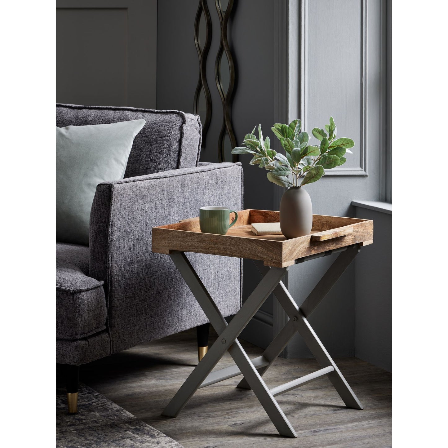 Nordic Grey Collection Large Butler Tray Table