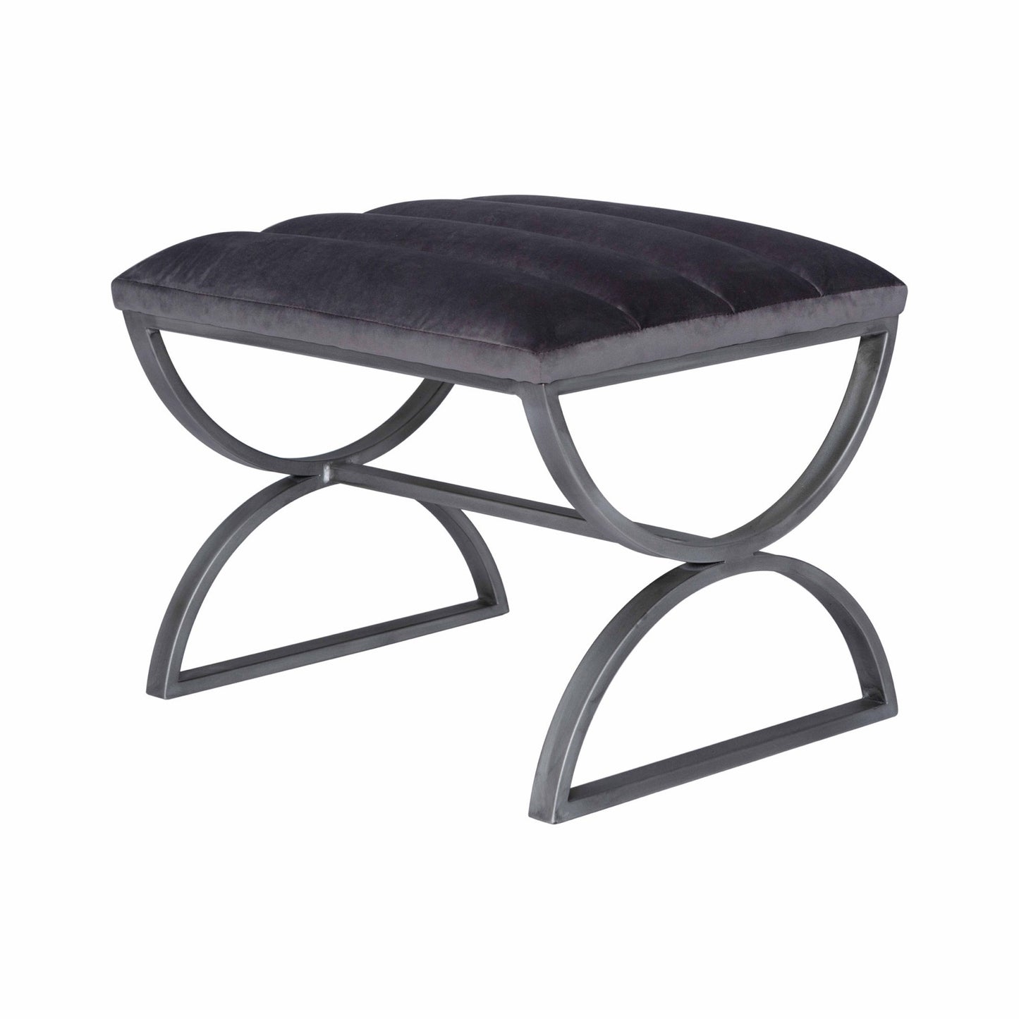 Grey And Silver Ribbed Stool