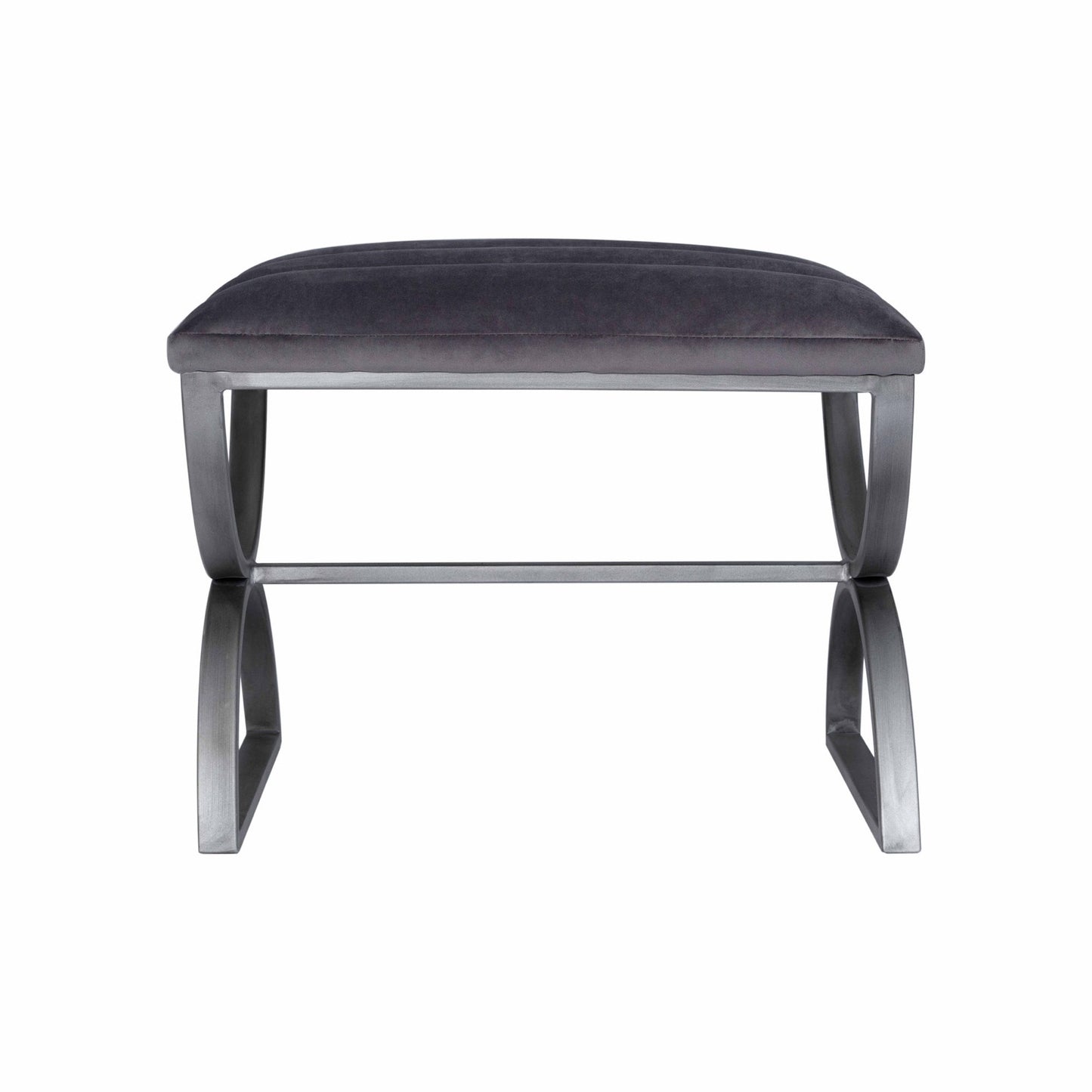 Grey And Silver Ribbed Stool