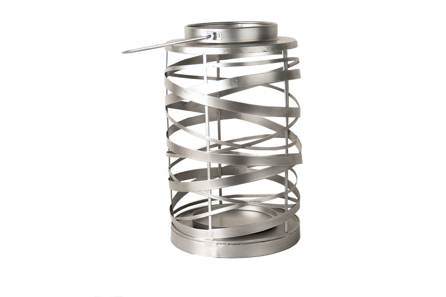 Large Antique Silver Ribbon lantern
