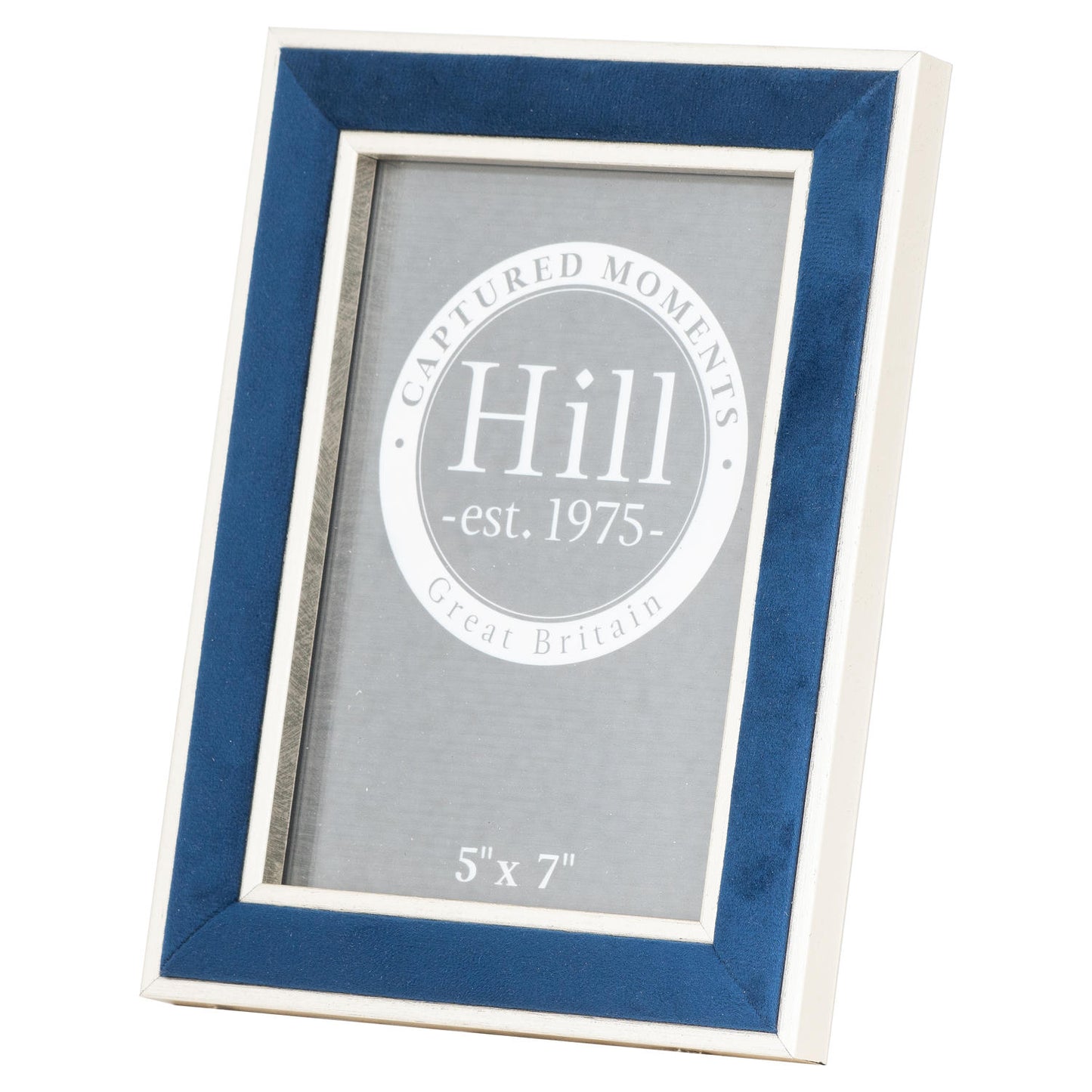 Silver Edged Navy Velvet 5X7 Photo Frame