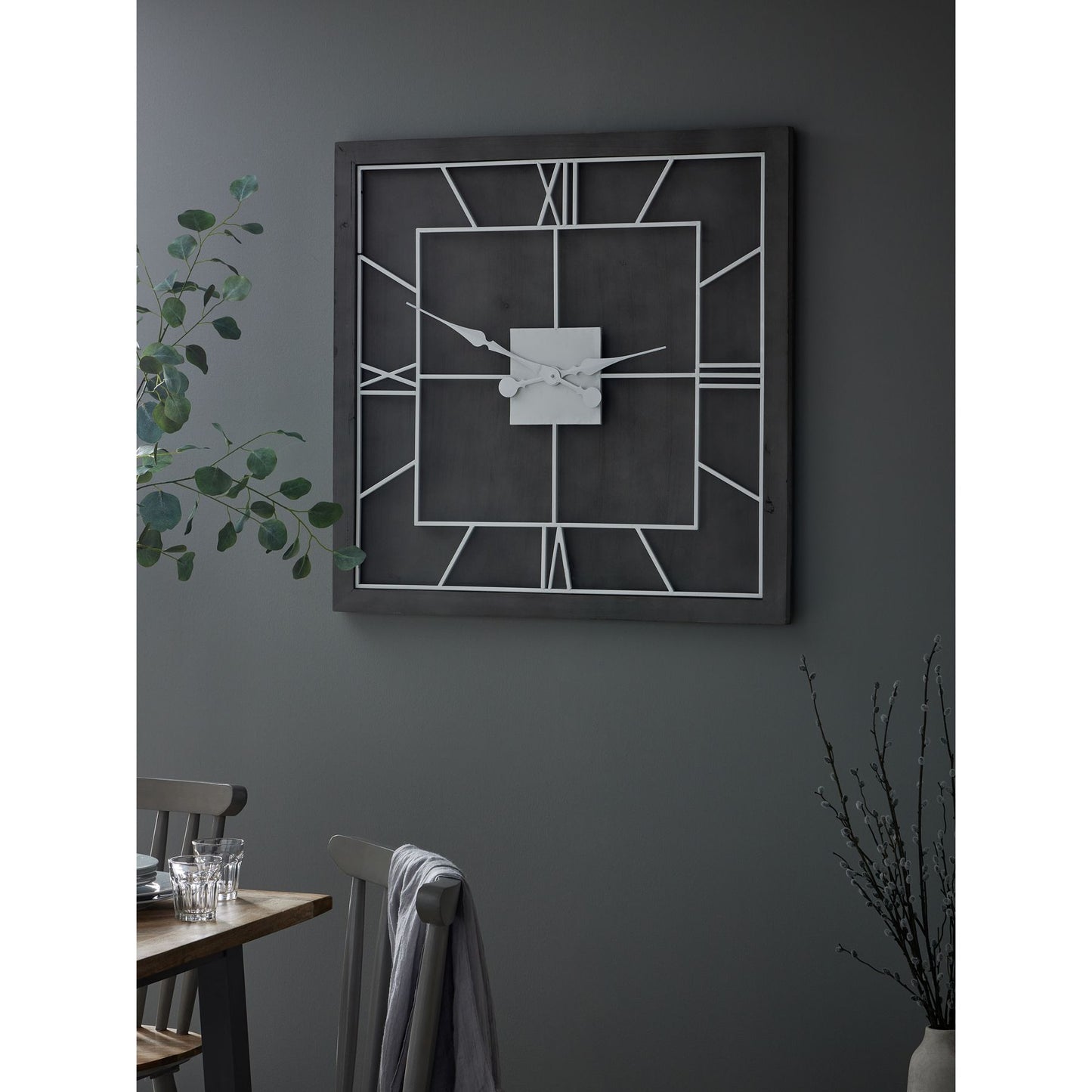 Williston Grey Square Wall Clock