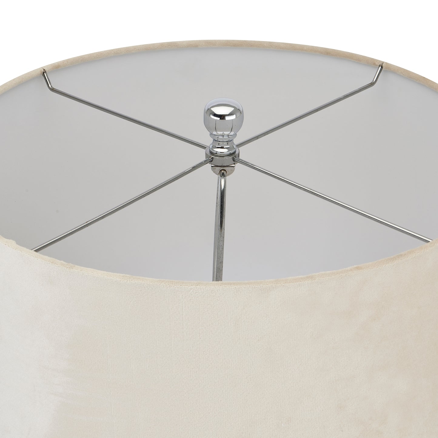 Adonis Metallic Glass Lamp With Velvet Shade