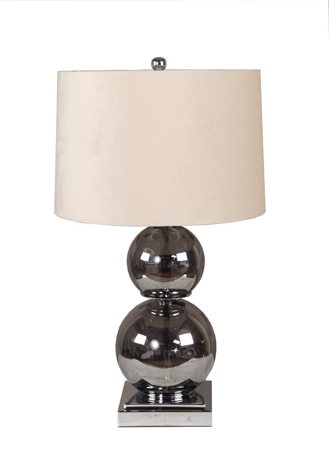 Shamrock Metallic Glass Lamp With Velvet Shade