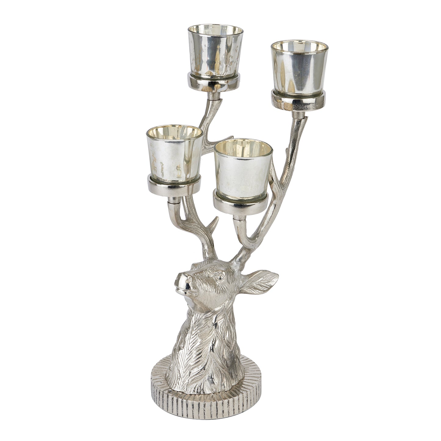 Silver Stag Four Tealight Holder