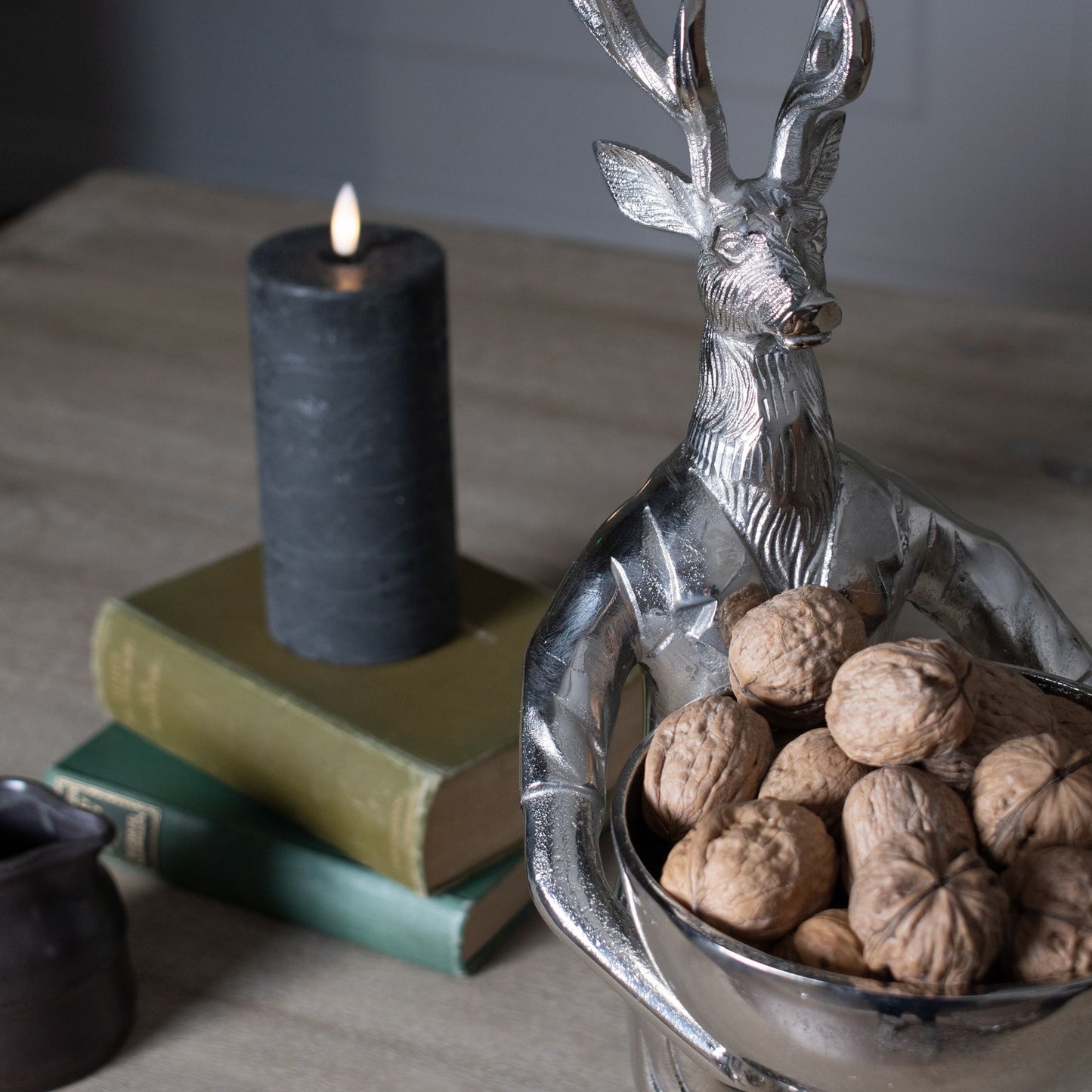 Standing Silver Stag Ornament With Bowl